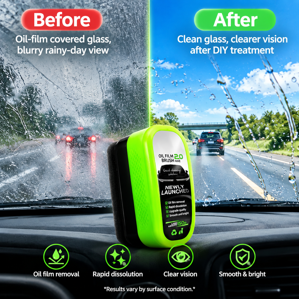 💥🚗Anti-freeze glass oil film brush