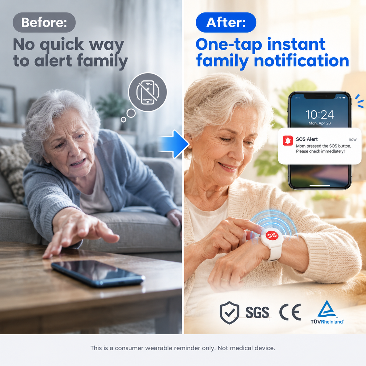 💥 Half-price offer: Safeguard the elderly—SOS emergency call wristband for seniors. 🆘
