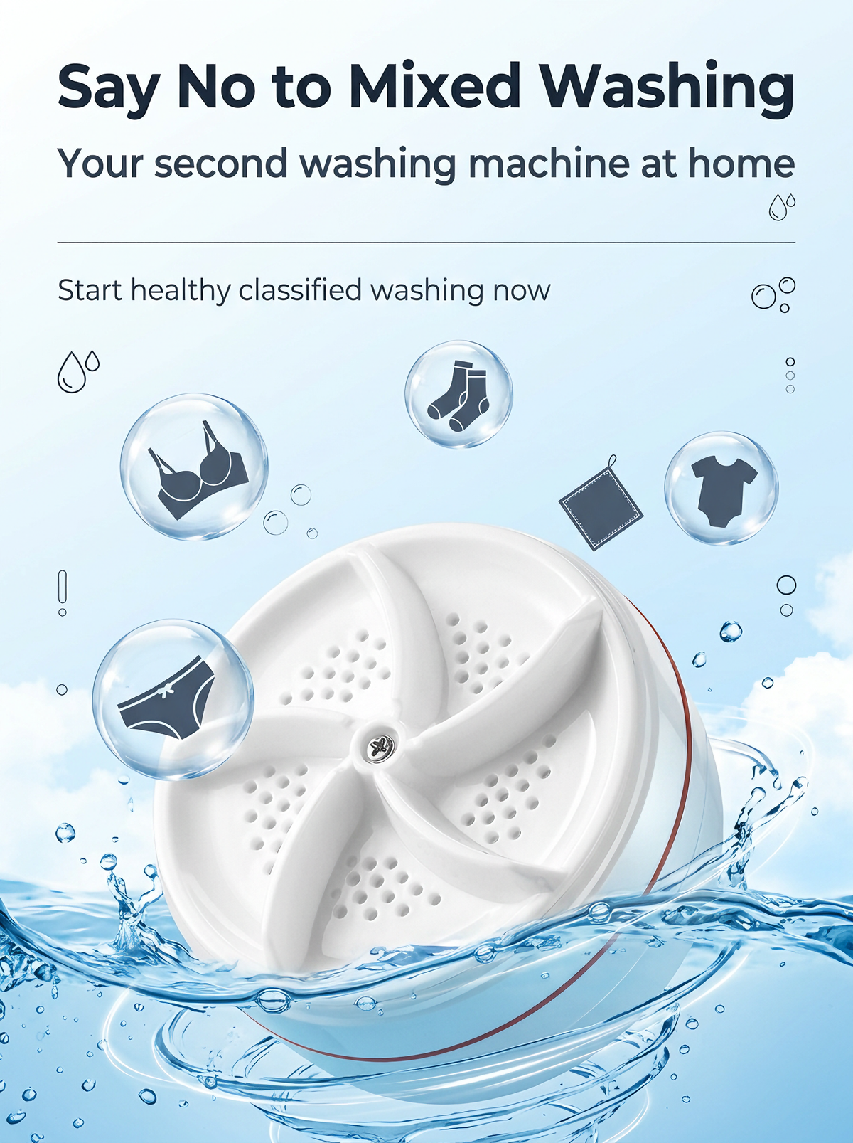 🔥🔥LIMITED-TIME 50% OFF! Portable Turbo Washer for Dishes & Laundry
