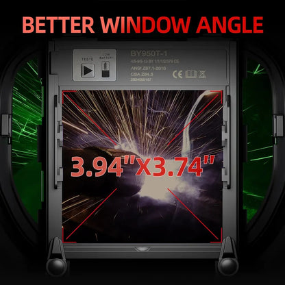 4LED 3.94x3.74 Auto Darkening Welding Helmet with True Color Large Viewing Screen 6 Arc Sensors for MIG TIG ARC CUT Welding Heavy Duty Weldingmask Weldingcap