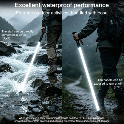 LED Light Saber Trekking Poles – Rechargeable Hiking Sticks for Night Hiking, Camping & Outdoor Adventures