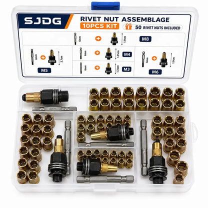 Head Rivet Nut Tool Kit M3-M8 Carbon Steel for Automotive & DIY