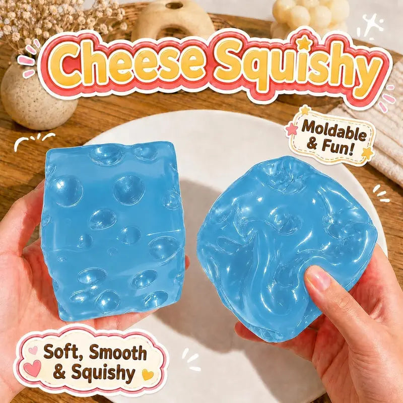 Giant Jelly Cheese Cube Squishy Toy