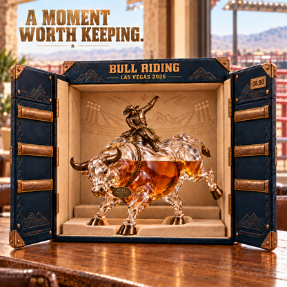 🤠 Eight Seconds Bull Rider Whiskey Decanter — Las Vegas 2026 Limited Custom Edition🤠