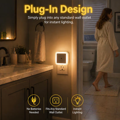 🎉6-Pack Dusk-to-Dawn LED Night Lights (Warm White, Plug-In)