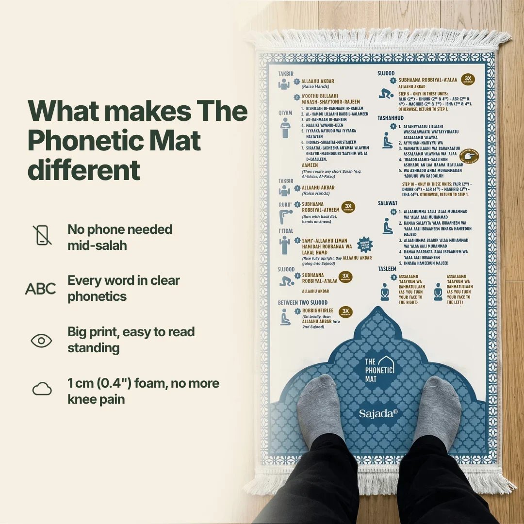 ⏰Step-by-Step Phonetic Padded Prayer Mat