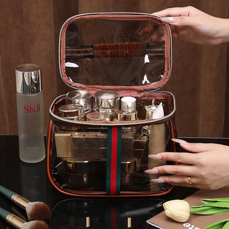 3-Piece Vintage Cosmetic Bag Set – Large Capacity Waterproof Makeup & Toiletry Organizer for Travel