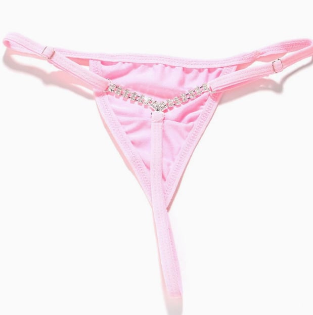 Women's Sexy Rhinestone Mesh Thong