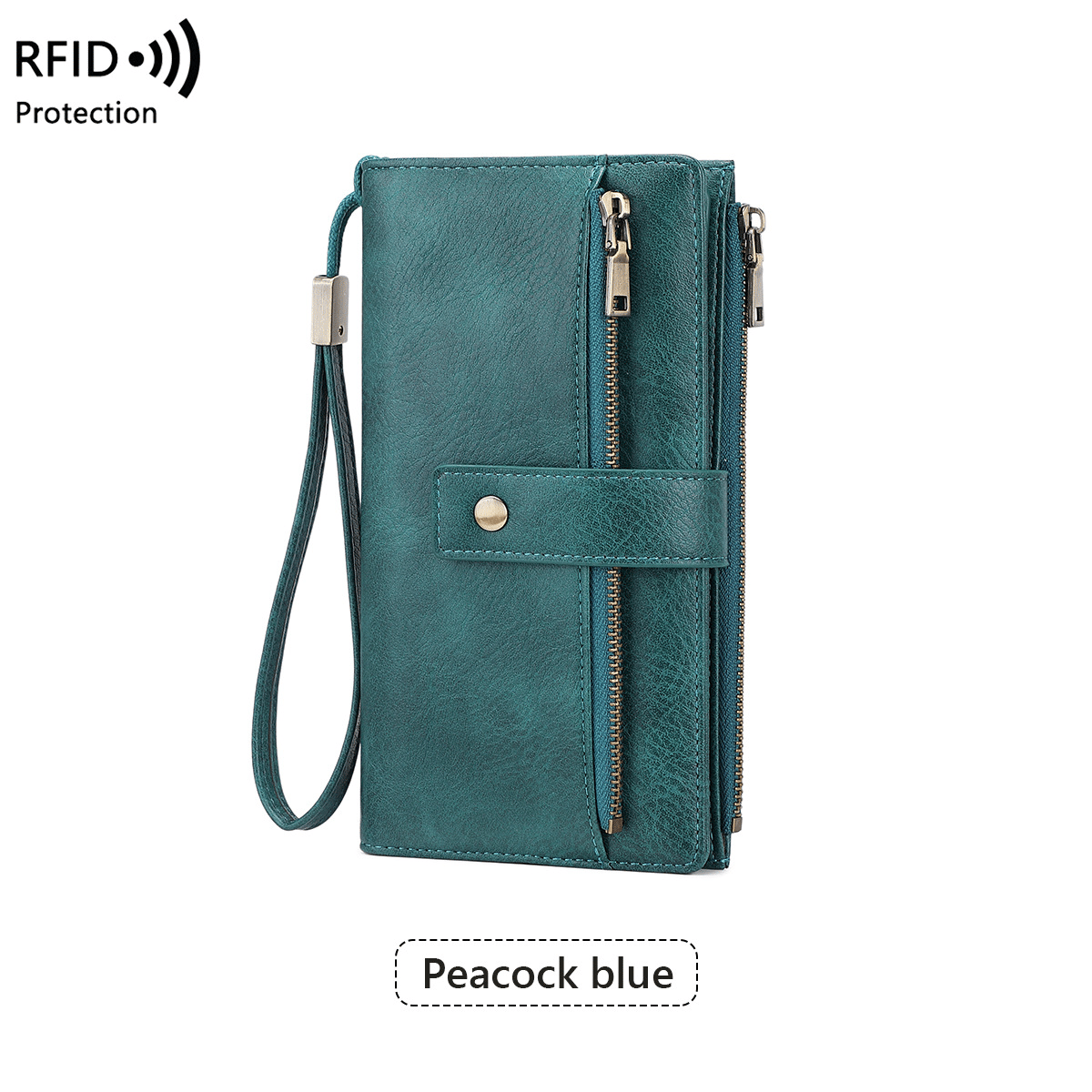 Women's long wallet, stylish clutch, elegant solid color RFID blocking leather wallet👛