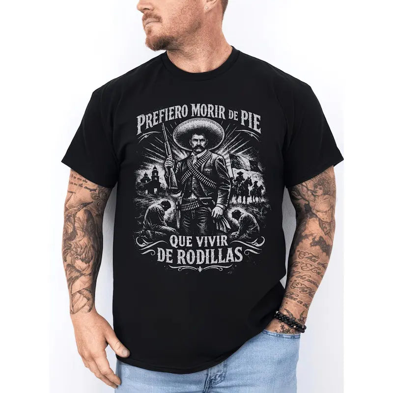 🇲🇽 Emiliano Zapata Graphic Tee – 100% Cotton Oversized Vintage-Style T-Shirt