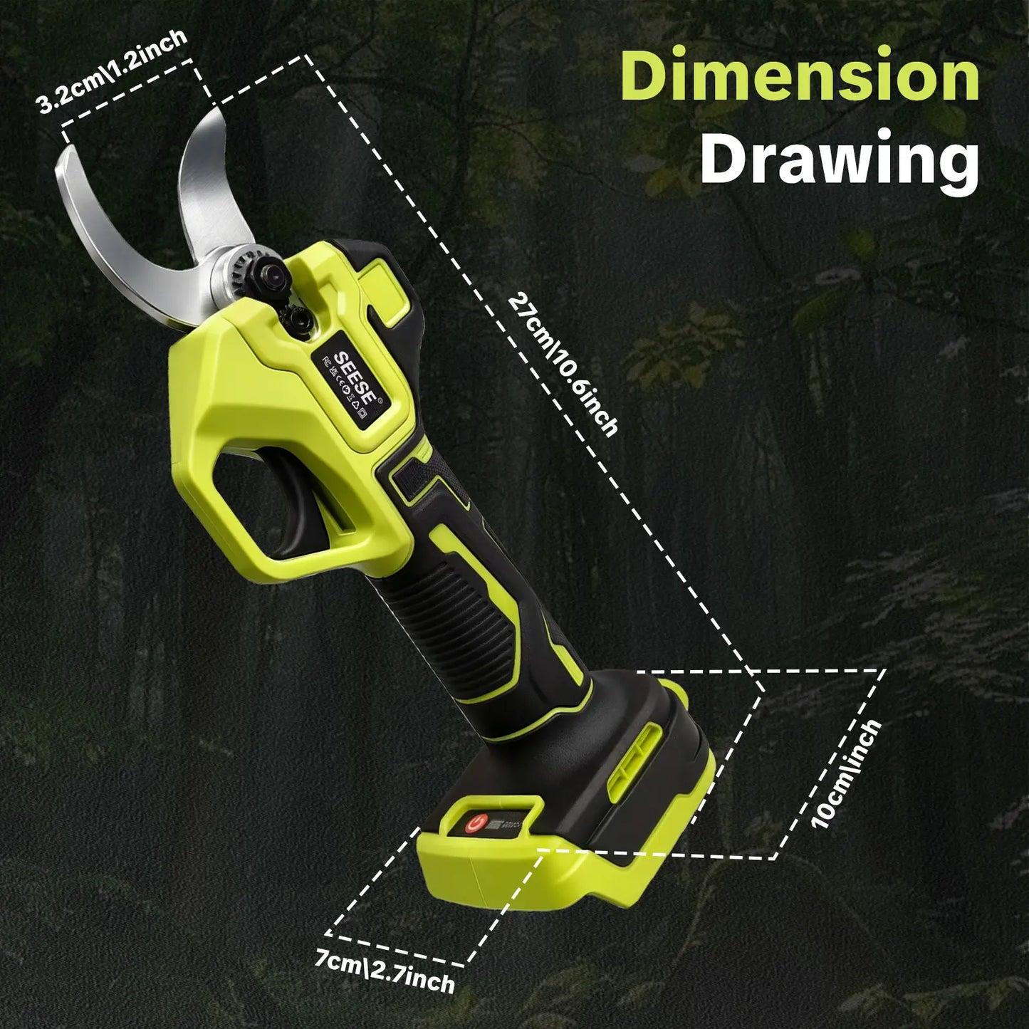 Electric Pruning Shears for Gardening: 1.25" Cutting Cordless Power Pruner, Brushless Motor, Dual21V Battery For Tree & FlowerTrimming