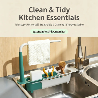 🧼Save 49% Today —  Extendable Sink Organizer with Towel Rack