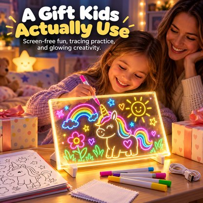 🌈🎨🎁 Magic Drawing Board for Kids – Draw, Glow & Erase🎁 Fun Create Gift for Boys &Girls