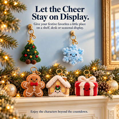 🎄 24-Day Plush Advent Calendar – 24 Cute Christmas Keychain Surprises 🎁
