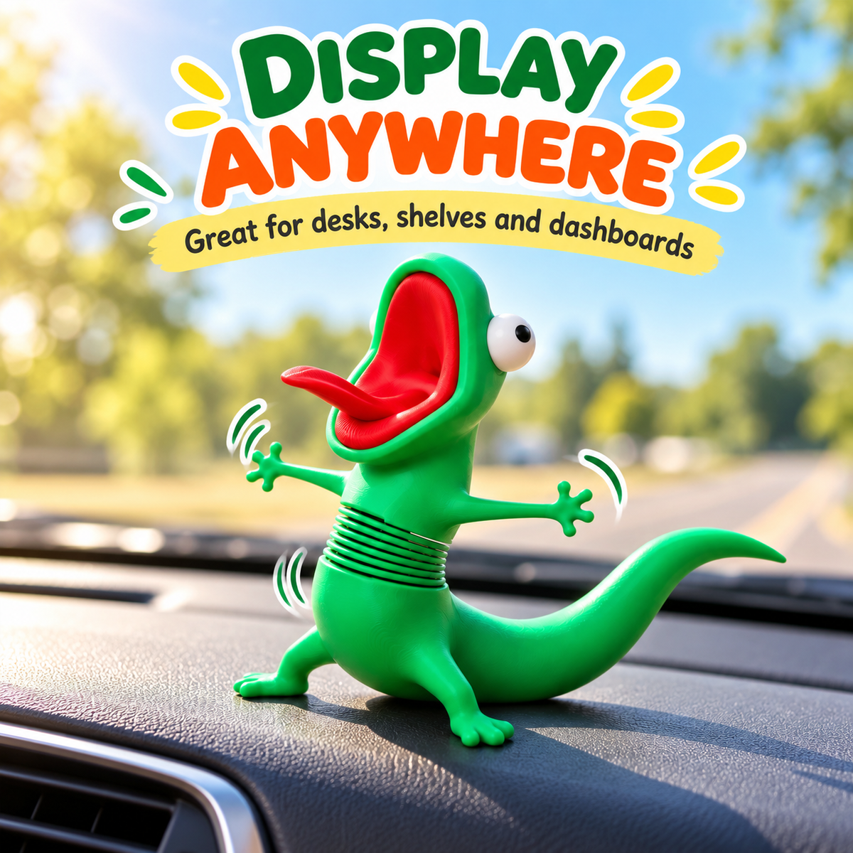 🦎Funny Shaking Lizard Fidget Toy,3DPrinted Spring Wiggly Lizard