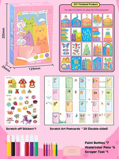 🔥Last Day 49% OFF - 🌈Rainbow Squeeze Art Kit: The Most Satisfying DIY Scrape Art Set for Kids! ✨