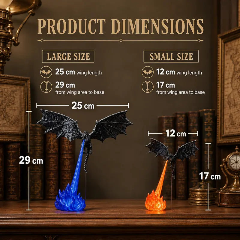 3D Printed Dragon Flame Book Nook with Light Mystical
