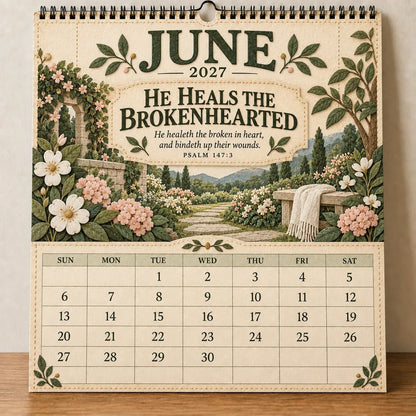 ✝️ 2027 Psalms Wall Calendar | Monthly Scripture & Christian Artwork
