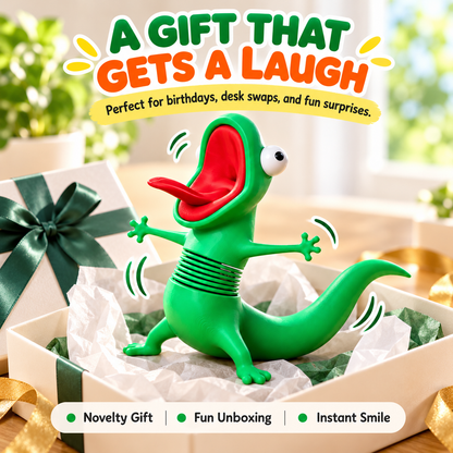 🦎Funny Shaking Lizard Fidget Toy,3DPrinted Spring Wiggly Lizard