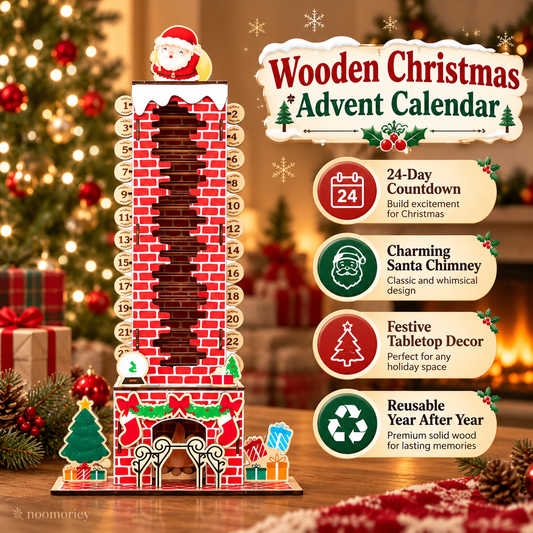 🎄DIY Wooden Santa Advent Calendar – 24-Day Christmas Countdown Tabletop Decor