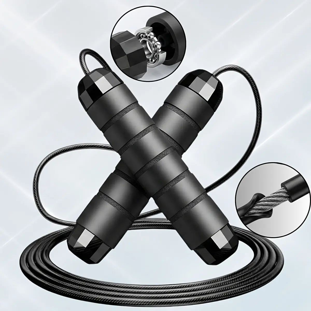 Weighted Speed Jump Rope – Adjustable Steel Cable with Ball Bearings for Fitness & Cardio
