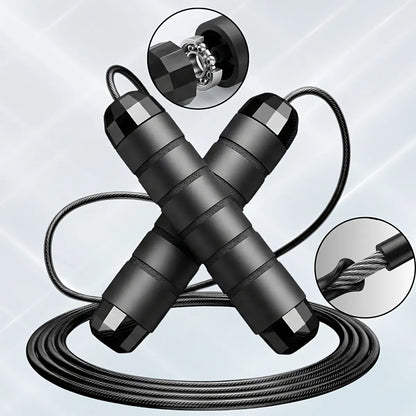 Weighted Speed Jump Rope – Adjustable Steel Cable with Ball Bearings for Fitness & Cardio