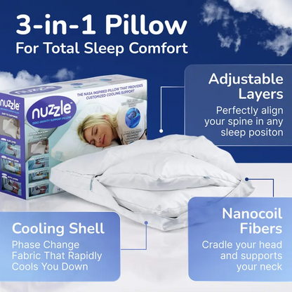 Luxury Cooling Pillow with 3-in-1 Adjustable Support 💤