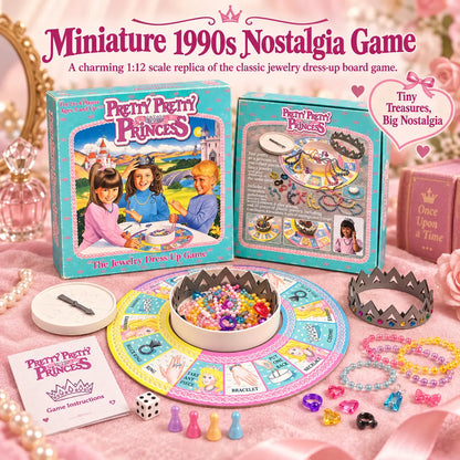 Nostalgic Mini Pretty Pretty Princess Game - 90s Classic Jewelry Dress-Up Board Game