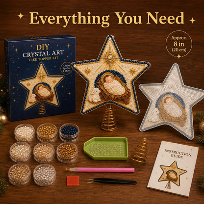 ✝️ Christian Pearl Diamond Art Christmas Tree Topper DIY Kit
