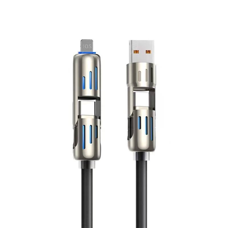 🎉 Buy 1 Get 1 Free! 6.6FT 4-in-1 Fast Charging USB Cable (USB-A/Type-C/Lightning) Aluminum