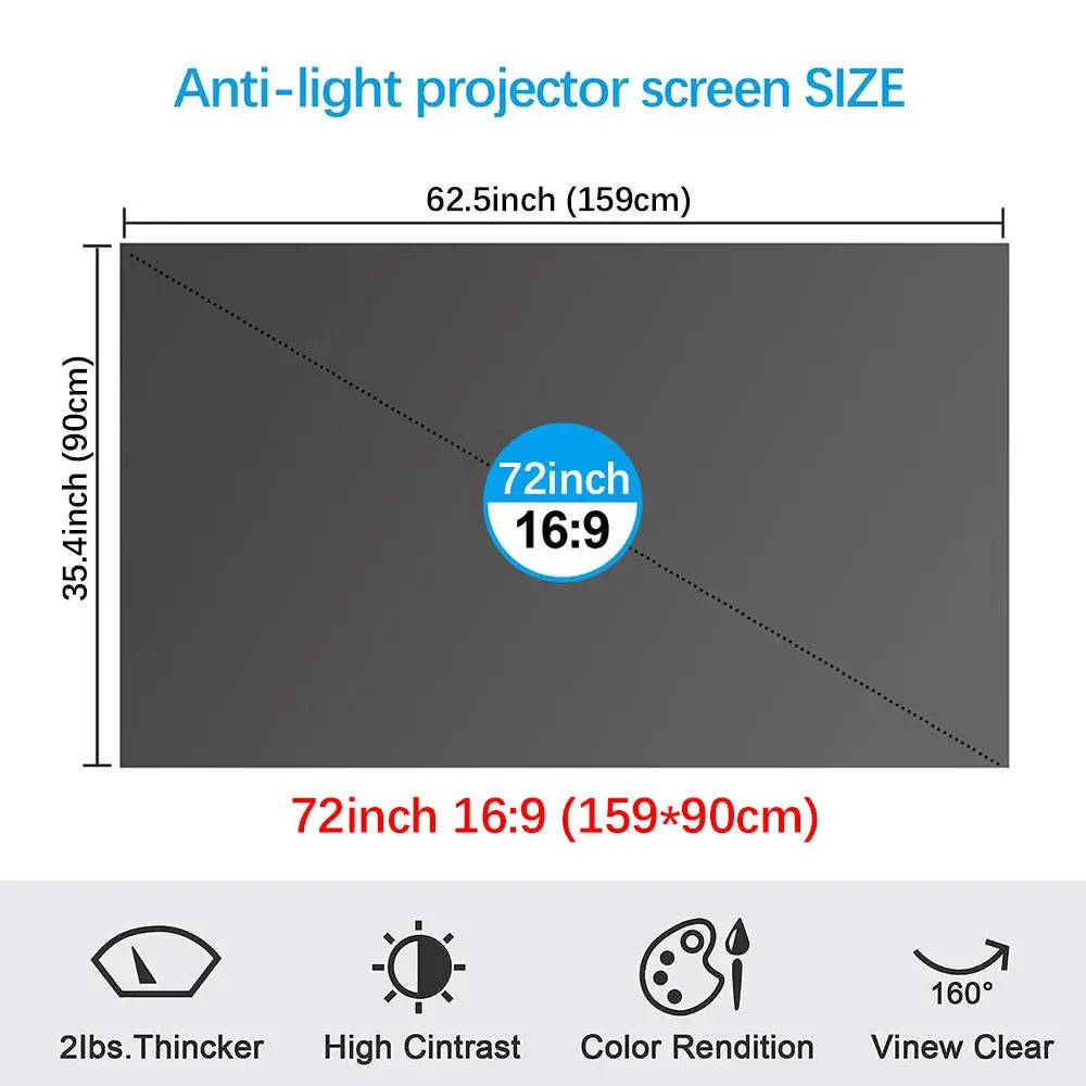 🏠🎬100inch 4K UHD Anti-Light Foldable Portable Projector Scree
