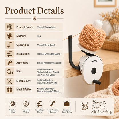 🧶 Manual Yarn Winder – Turn Loose Yarn Into Neat, Organized Cakes ✨
