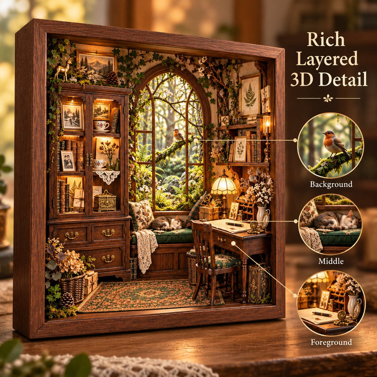 The Woodland Memory House™ 3D Handmade Heritage Shadow Box