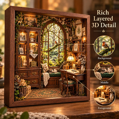 The Woodland Memory House™ 3D Handmade Heritage Shadow Box