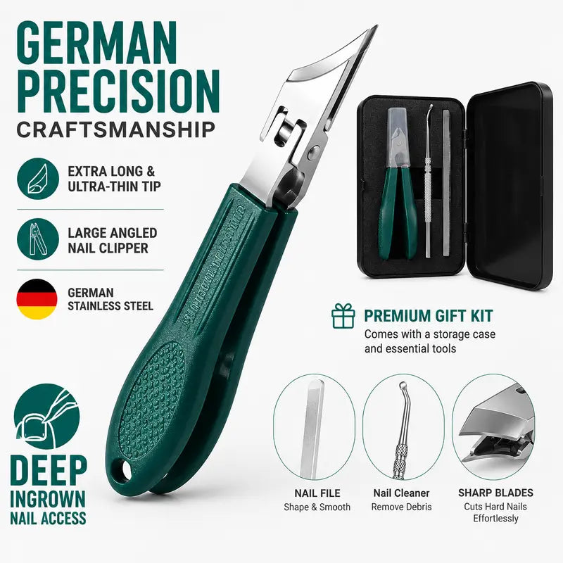 Sharp Eagle Bevel Slant Nail Clippers 3 Pack, Beveled Edge Toe & Finger Nail Trimmers