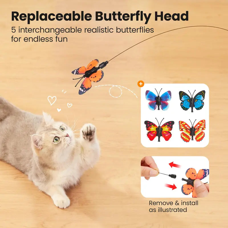 Butterfly Shape Spinning Cat Interactive Toy