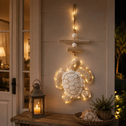 Lighted Coastal Sea Turtle Hanging Wall Decor