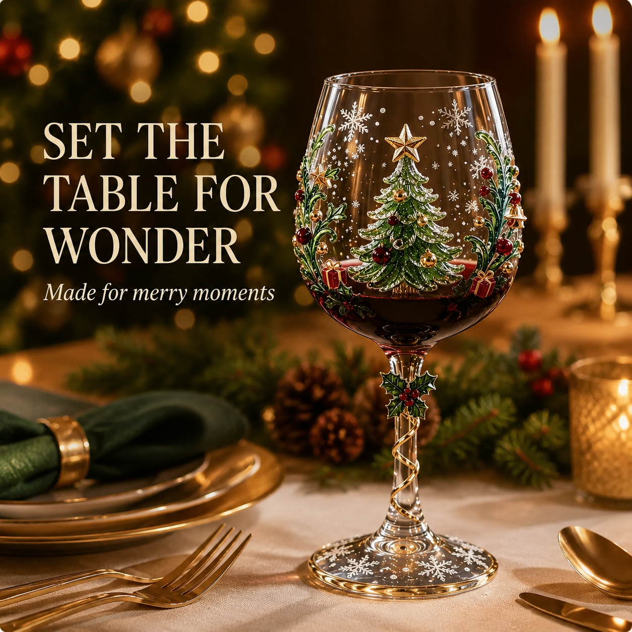 🔥🎁Christmas 3D Wine Glass Collection Gift Box Set✨