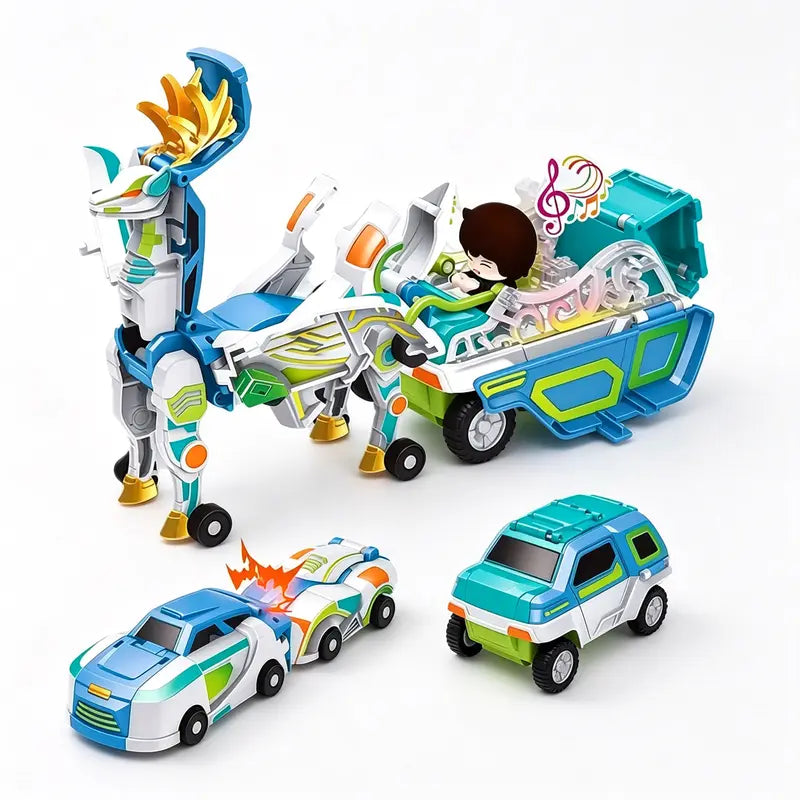 🚗2-in-1 Magnetic Transforming Dragon Car Toy – Racing Car Set！！！