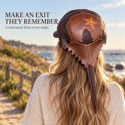 Brown horseshoe crab statement hat — back