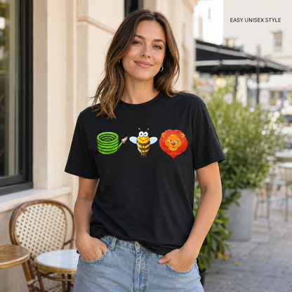 The Hose Bee Lion Tee – Funny Animal Cartoon Unisex Short Sleee T-Shirt
