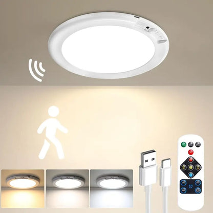 💡Rechargeable Magnetic Wireless Motion Sensor Ceiling Light with Remote