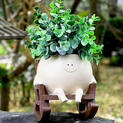 🎉Buy 2 Free Shipping😊Smiley rocking chair flower pot