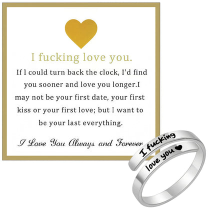 💍 "I Fucking Love You" Sterling Silver Handmade Adjustable Ring | Wear Your Unapologetic Love Loud and Proud❤️