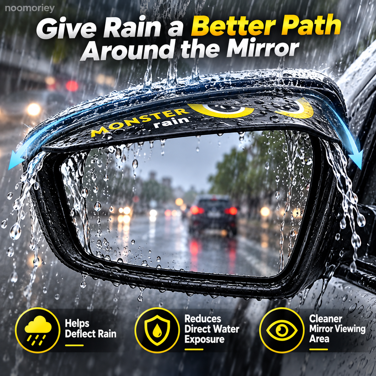 🌧️ Defender 110 Side Mirror Rain Visors – 2PCS Weather Guard Set