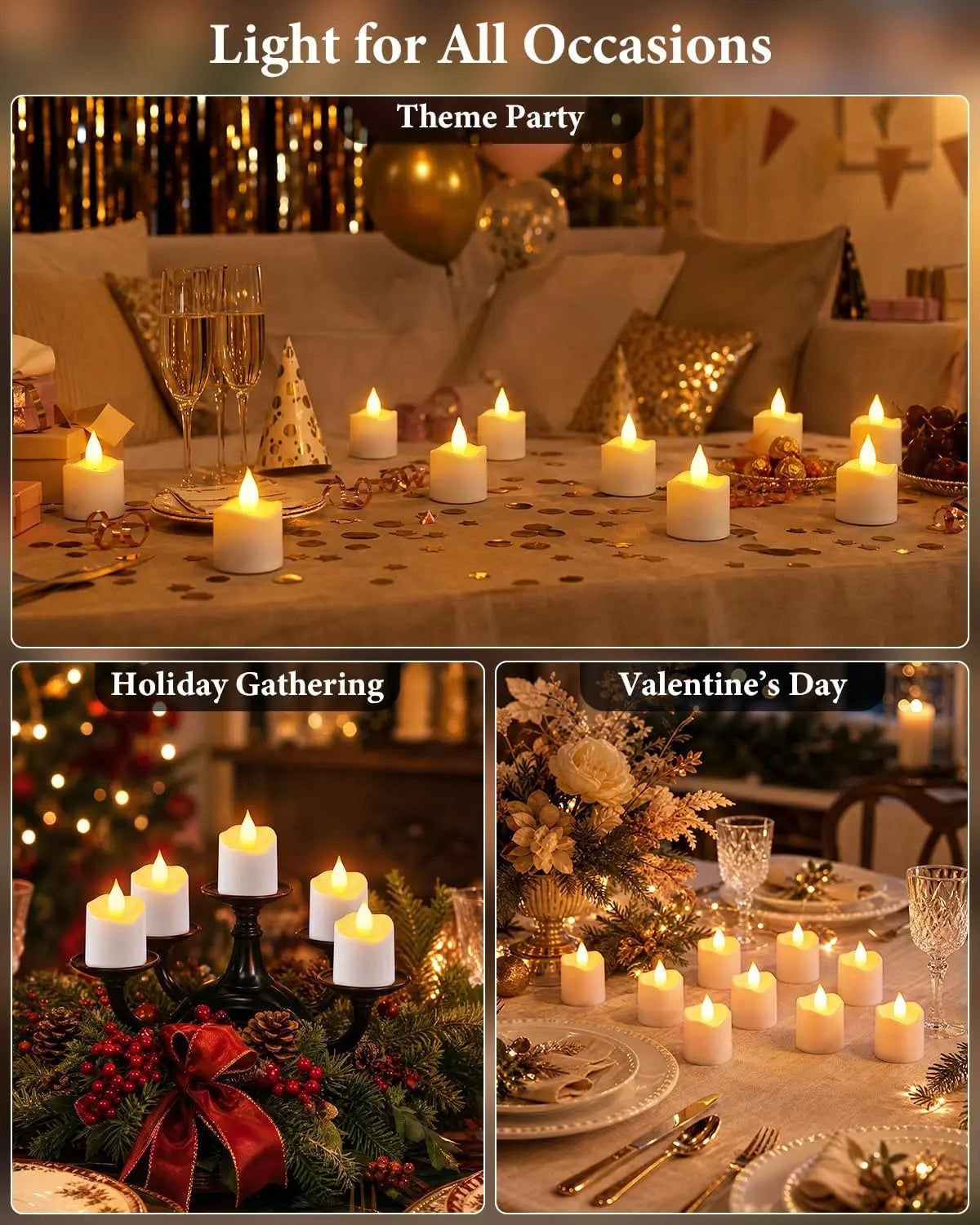 Rechargeable LED Candles with Remote Control, Timer & Charging Base es for Holiday, Party, Indoor Decor