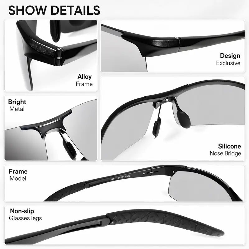 🕶️🌓Unisex Fashion Polarized Sunglasses, UV400 Anti Blue Light Sun Glasses for Photography Hiking Beach Outdoor