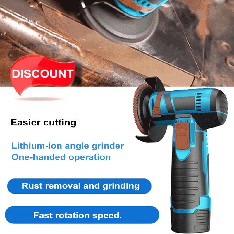 🔧✨ Cordless Mini Angle Grinder – 19500RPM, 12V, Dual Battery, Compact & Powerful!