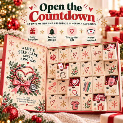 ❤️ 24-Day Advent Calendar – Heartfelt Holiday Countdown Gift for Nurses