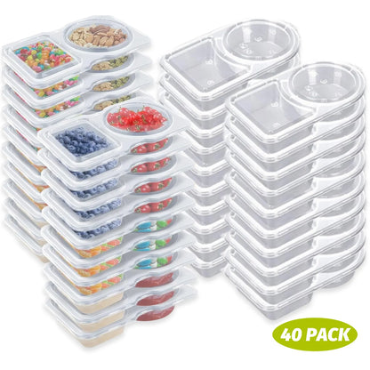 🍱 Dual Compartment Disposable Food Containers – Leakproof Takeout Boxes with Sauce Compartments